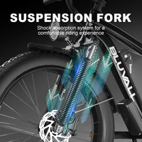 Shipped From US Warehouse: Adult 26-inch 48V 25Ah Electric Mountain Bike with Dual Hub Motors (Front & Rear) and Fat Tires