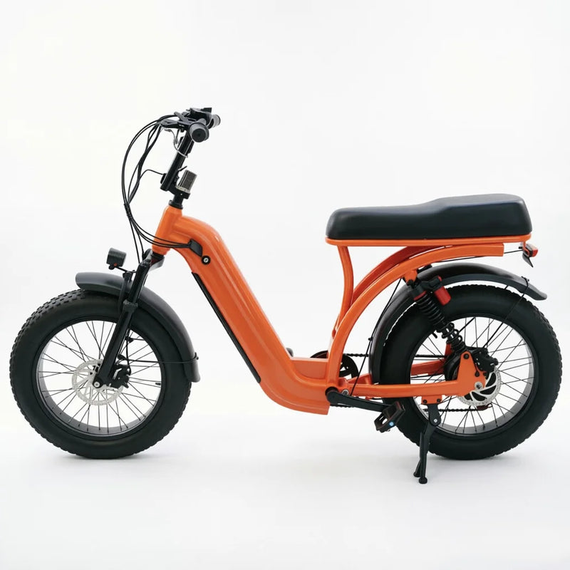 48V15Ah Electric Fat Tire Mountain Bike 20*4 Inch 7 Speed High Carbon Steel Frame Brake Adult Integrated Lithium Brushless Motor