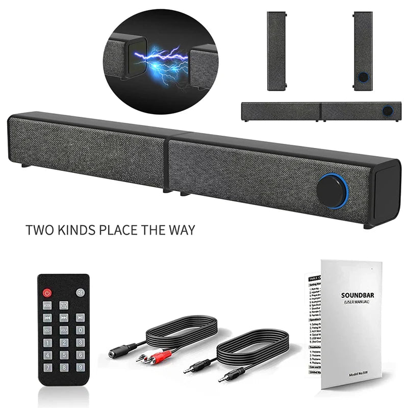 KTX-812243 3D Surround Soundbar Speaker System with Subwoofer for Home Theatre and Computer Audio