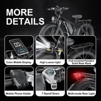 HKM-15827 Adult: 750W Motor, 20 MPH Top Speed, 48V System and 48V 25.0Ah Battery Electric Bicycle for Daily Commuting