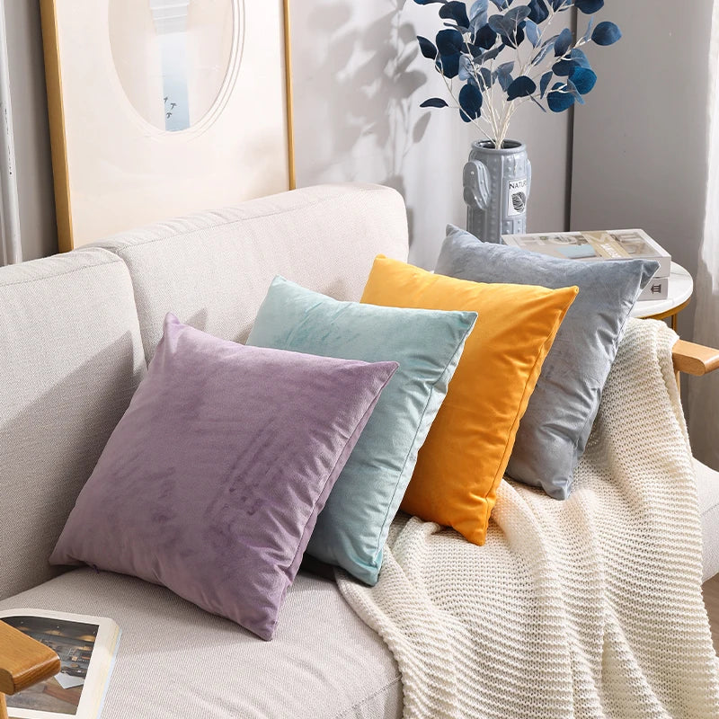 Velvet Plush Sofa Cushion Pillow case Covers