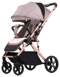 HKM-7904979 High Landscape Baby Stroller Telescopic Pull Rod Reversible Handle Panoramic Canopy Large Sunshade for Newborn to Toddler - showcase 1