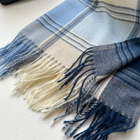 Faux Cashmere Plaid Scarf Women British Style Brown Coffee Checkered Warm Neck Warf Couple Winter Accessory So