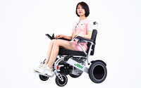 HKM-0324051 Light Folding Electric Wheelchair Dual 250W Motors 24V 12Ah Battery 12.4 Mile Range 265 lb Capacity Aluminum