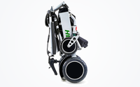 HKM-0848339 Light Folding Electric Wheelchair Dual 180W Motors 24V Dual Battery 12.4 Mile Range 265 lb Capacity Aluminum