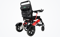 HKM-1176019 Compact Folding Electric Wheelchair Dual 250W Motors 24V 24Ah Battery 12.4 Mile Range 265 lb Capacity Aluminum