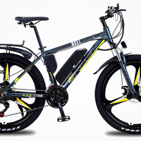 HKM-9720019 36V 350W Electric Mountain Bike, 10.4Ah Battery, 21-Speed Drivetrain, 20 mph Top Speed, Disc Brakes, 265 lb Load