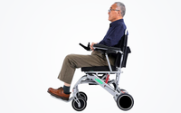 HKM-5370323 Folding Electric Wheelchair Dual 250W Motors 24V 12Ah Battery 12.4 Mile Range 353 lb Capacity Aluminum Frame