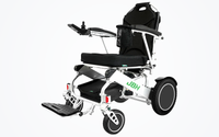 HKM-1274323 Light Folding Electric Wheelchair Dual 250W Motors 24V 12Ah Battery 12.4 Mile Range 353 lb Capacity Aluminum