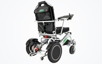 HKM-1274323 Light Folding Electric Wheelchair Dual 250W Motors 24V 12Ah Battery 12.4 Mile Range 353 lb Capacity Aluminum