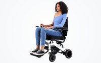 HKM-2355667 Light Folding Electric Wheelchair Dual 250W Motors 24V 24Ah Battery 12.4 Mile Range 330 lb Capacity Aluminum