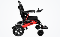HKM-1176019 Compact Folding Electric Wheelchair Dual 250W Motors 24V 24Ah Battery 12.4 Mile Range 265 lb Capacity Aluminum