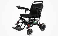 HKM-3338707 Folding Electric Wheelchair Dual 250W Motors 24V 24Ah Battery 12.4 Mile Range 330 lb Capacity Aluminum Frame