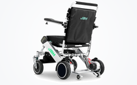 HKM-0848339 Light Folding Electric Wheelchair Dual 180W Motors 24V Dual Battery 12.4 Mile Range 265 lb Capacity Aluminum