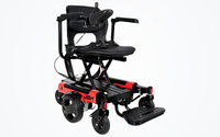 HKM-0979411 Portable Folding Electric Wheelchair Dual 250W Motors 24V 12Ah Battery 12.4 Mile Range 265 lb Capacity Aluminum
