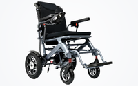 HKM-9499091 Light Folding Electric Wheelchair Dual 250W Motors 24V 12Ah Battery 12.4 Mile Range 330 lb Capacity Aluminum