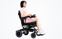 HKM-3338707 Folding Electric Wheelchair Dual 250W Motors 24V 24Ah Battery 12.4 Mile Range 330 lb Capacity Aluminum Frame