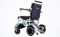 HKM-0848339 Light Folding Electric Wheelchair Dual 180W Motors 24V Dual Battery 12.4 Mile Range 265 lb Capacity Aluminum