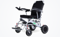 HKM-3469779 Light Folding Electric Wheelchair Dual 250W Hub Motors 24V 24Ah Battery 12.4 Mile Range 265 lb Capacity Aluminum