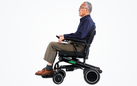 HKM-3338707 Folding Electric Wheelchair Dual 250W Motors 24V 24Ah Battery 12.4 Mile Range 330 lb Capacity Aluminum Frame