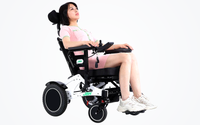 HKM-0192979 Folding Electric Wheelchair Dual 250W Motors 24V 12Ah Removable Battery 9.3 Mile Range 265 lb Capacity Aluminum Frame