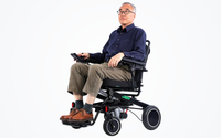 HKM-3338707 Folding Electric Wheelchair Dual 250W Motors 24V 24Ah Battery 12.4 Mile Range 330 lb Capacity Aluminum Frame