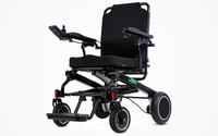 HKM-3338707 Folding Electric Wheelchair Dual 250W Motors 24V 24Ah Battery 12.4 Mile Range 330 lb Capacity Aluminum Frame