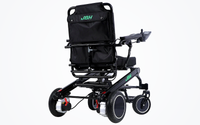 HKM-3338707 Folding Electric Wheelchair Dual 250W Motors 24V 24Ah Battery 12.4 Mile Range 330 lb Capacity Aluminum Frame