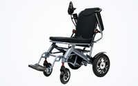 HKM-9499091 Light Folding Electric Wheelchair Dual 250W Motors 24V 12Ah Battery 12.4 Mile Range 330 lb Capacity Aluminum