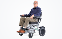 HKM-1667539 Portable Folding Electric Wheelchair Dual 180W Motors 24V 12Ah Battery 12.4 Mile Range 265 lb Capacity Aluminum
