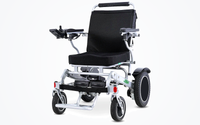 HKM-1667539 Portable Folding Electric Wheelchair Dual 180W Motors 24V 12Ah Battery 12.4 Mile Range 265 lb Capacity Aluminum