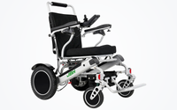 HKM-5337555 Folding Electric Wheelchair Dual 250W Motors 24V 12Ah Battery 12.4 Mile Range 265 lb Capacity Aluminum Frame