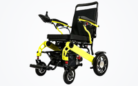 HKM-3142099 Light Folding Electric Wheelchair Dual 250W Motors 24V 12Ah Battery 15.5 Mile Range 265 lb Capacity Aluminum