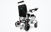 HKM-0913875 Compact Folding Electric Wheelchair Dual 180W Motors 24V 10Ah Battery 15.5 Mile Range 265 lb Capacity Aluminum