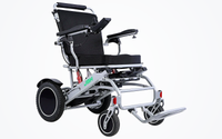 HKM-7827923 Folding Electric Wheelchair Dual 250W Motors 24V 12Ah Battery 12.4 Mile Range 265 lb Capacity Aluminum Frame