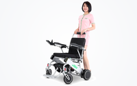HKM-1274323 Light Folding Electric Wheelchair Dual 250W Motors 24V 12Ah Battery 12.4 Mile Range 353 lb Capacity Aluminum
