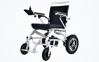 HKM-9499091 Light Folding Electric Wheelchair Dual 250W Motors 24V 12Ah Battery 12.4 Mile Range 330 lb Capacity Aluminum