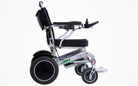 HKM-1667539 Portable Folding Electric Wheelchair Dual 180W Motors 24V 12Ah Battery 12.4 Mile Range 265 lb Capacity Aluminum