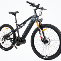 HKM-1096275 31 mph Mid-Drive Electric Bicycle, 48V 15Ah 720Wh Down-Tube Battery, 9-Speed Shimano Drivetrain, 27.5 x 2.4 in Tires