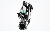 HKM-0848339 Light Folding Electric Wheelchair Dual 180W Motors 24V Dual Battery 12.4 Mile Range 265 lb Capacity Aluminum