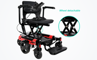 HKM-0979411 Portable Folding Electric Wheelchair Dual 250W Motors 24V 12Ah Battery 12.4 Mile Range 265 lb Capacity Aluminum