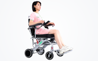 HKM-5370323 Folding Electric Wheelchair Dual 250W Motors 24V 12Ah Battery 12.4 Mile Range 353 lb Capacity Aluminum Frame