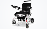 HKM-0913875 Compact Folding Electric Wheelchair Dual 180W Motors 24V 10Ah Battery 15.5 Mile Range 265 lb Capacity Aluminum