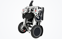 HKM-5337555 Folding Electric Wheelchair Dual 250W Motors 24V 12Ah Battery 12.4 Mile Range 265 lb Capacity Aluminum Frame