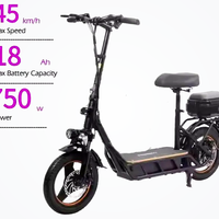 HKM-1075411 Electric Scooter, 750W Motor, 25-31 mph Top Speed, 25-37 mi Range, 18Ah Battery, 331 lb Load, Foldable