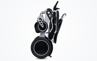 HKM-0881107 Light Folding Electric Wheelchair Dual 250W Motors 24V Dual 6Ah Battery 12.4 Mile Range 265 lb Capacity 6061 Aluminum