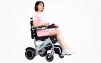 HKM-0848339 Light Folding Electric Wheelchair Dual 180W Motors 24V Dual Battery 12.4 Mile Range 265 lb Capacity Aluminum