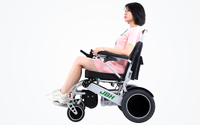 HKM-0324051 Light Folding Electric Wheelchair Dual 250W Motors 24V 12Ah Battery 12.4 Mile Range 265 lb Capacity Aluminum