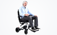 HKM-2355667 Light Folding Electric Wheelchair Dual 250W Motors 24V 24Ah Battery 12.4 Mile Range 330 lb Capacity Aluminum