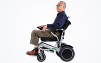 HKM-1667539 Portable Folding Electric Wheelchair Dual 180W Motors 24V 12Ah Battery 12.4 Mile Range 265 lb Capacity Aluminum